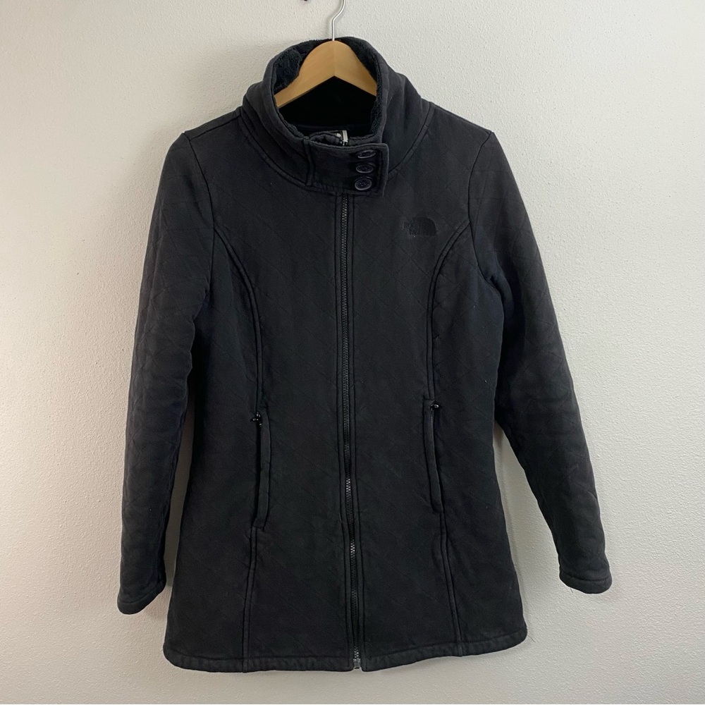 North Face Caroluna Quilted Fleece Black Full Zip Jacket Women’s Large